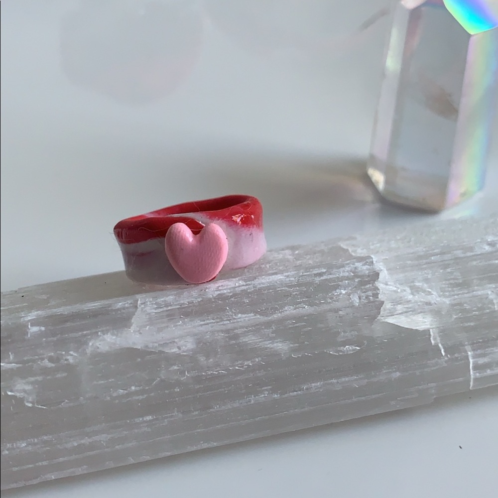 Pink heart ring